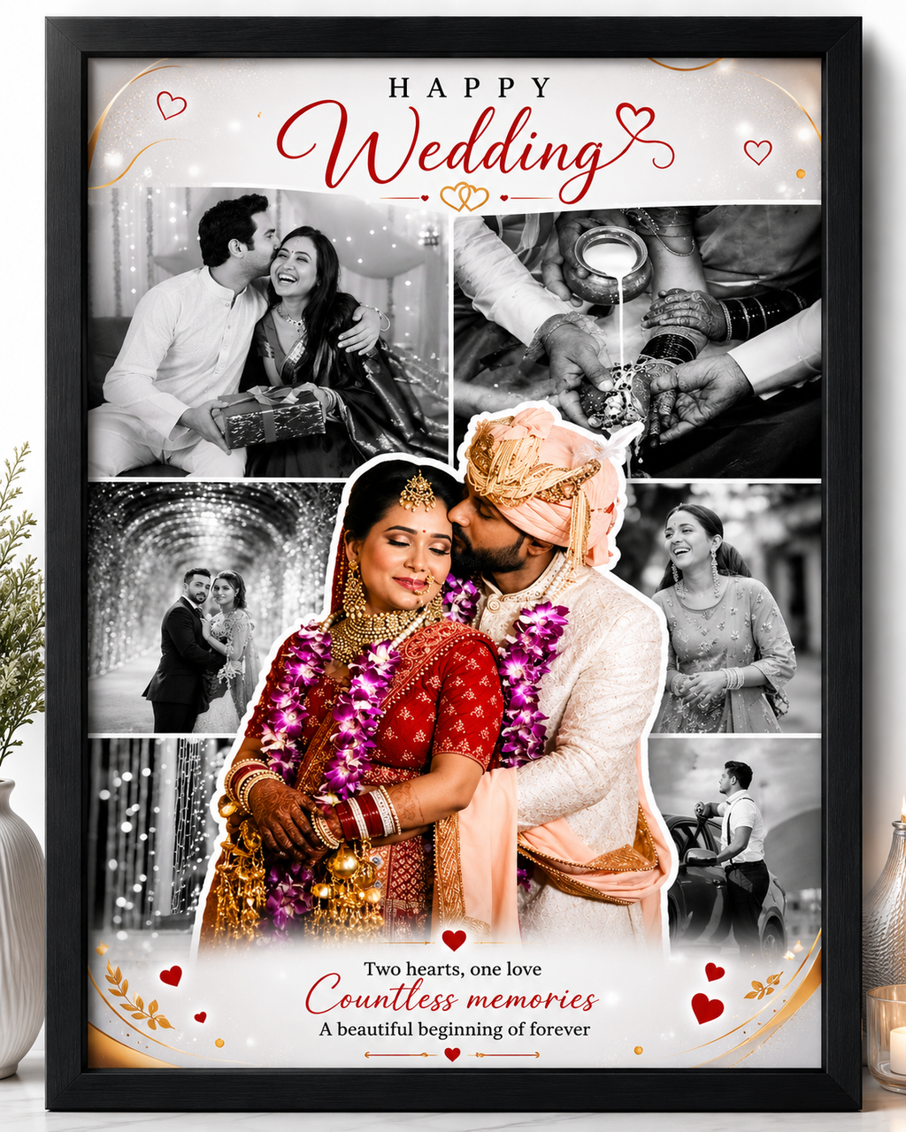 Customised Wedding Photo Frame A4 Size