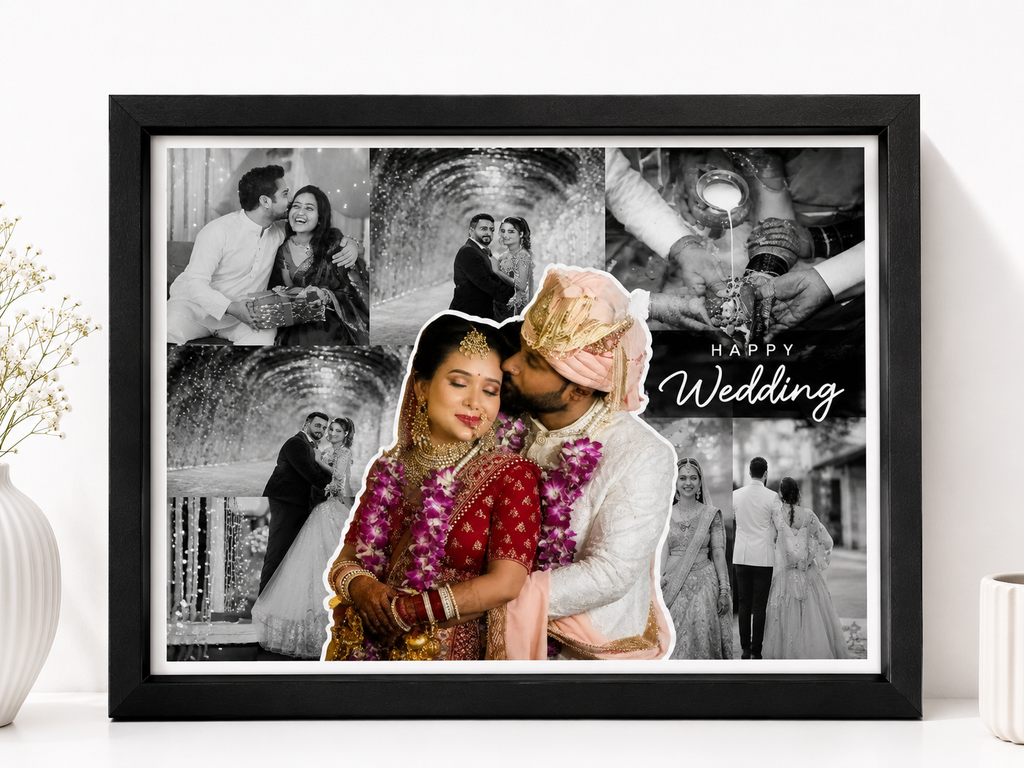 Customised Wedding Photo Frame A4 Size